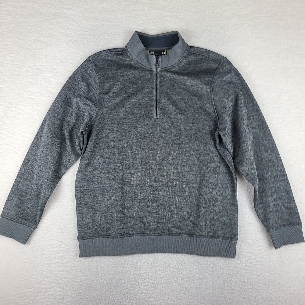 Under Armour Storm Sweater Mens Large Gray Heathered Loose Performance Tech Golf